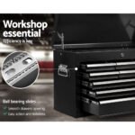 Giantz 9 Drawer Tool Box Cabinet Chest Toolbox Storage Garage Organiser Black - Image 6