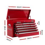 Giantz 9 Drawer Tool Box Cabinet Chest Toolbox Storage Garage Organiser Red - Image 2