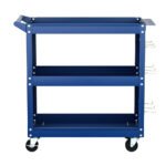 Giantz 3-Tier Tool Cart Storage Trolley Workshop Garage Pegboard Hooks Blue - Image 3