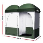 Weisshorn Double Camping Shower Toilet Tent Outdoor Portable Change Room - Image 2