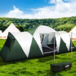 Weisshorn Family Camping Tent 12 Person Hiking Beach Tents (3 Rooms) Green - Image 7