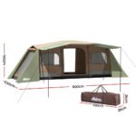 Weisshorn Instant Up Camping Tent 10 Person Outdoor Family Hiking Tents 3 Rooms - Image 2