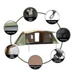 Weisshorn Instant Up Camping Tent 10 Person Outdoor Family Hiking Tents 3 Rooms - Image 6