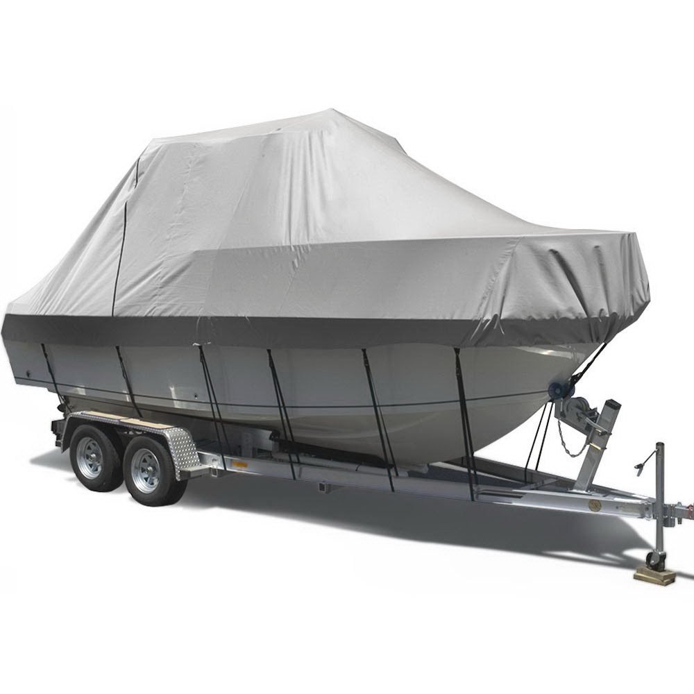 TJBC-2123-GR-9878-00.jpg Seamanship Boat Cover 21-23ft Trailerable Jumbo Marine 600D Heavy Duty Grey - Image 1