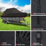 Seamanship Boat Cover 25-27ft Trailerable Jumbo Marine 600D Heavy Duty Black - Image 5