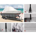 Seamanship Boat Cover 25-27ft Trailerable Jumbo Marine 600D Heavy Duty Grey - Image 5