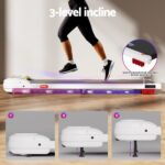 Everfit Treadmill Electric Walking Pad with Incline Under Desk Home Gym White - Image 5