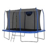 Everfit 12FT Trampoline Kids Rectangle Rebounder with Basketball Set Safety Net