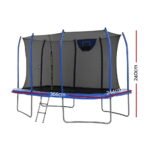 Everfit 12FT Trampoline Kids Rectangle Rebounder with Basketball Set Safety Net - Image 2