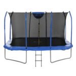 Everfit 12FT Trampoline Kids Rectangle Rebounder with Basketball Set Safety Net - Image 3
