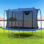 Everfit 12FT Trampoline Kids Rectangle Rebounder with Basketball Set Safety Net - Image 7
