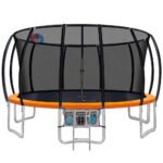 Everfit 16FT Trampoline for Kids w/ Ladder Enclosure Safety Net Rebounder Orange - Image 8