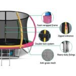 Everfit 8FT Trampoline for Kids w/ Ladder Enclosure Safety Net Rebounder Colors - Image 6