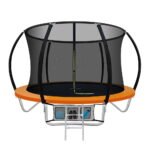 Everfit 8FT Trampoline for Kids w/ Ladder Enclosure Safety Net Rebounder Orange - Image 7