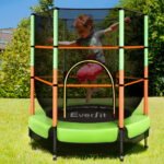 Everfit 4.5FT Trampoline for Kids Trampoline w/ Enclosure Safety Net Rebounder Gift Green