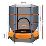 Everfit 4.5FT Trampoline for Kids Trampoline w/ Enclosure Safety Net Rebounder Gift Orange - Image 2