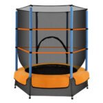 Everfit 4.5FT Trampoline for Kids Trampoline w/ Enclosure Safety Net Rebounder Gift Orange - Image 3