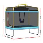 Everfit 6FT Trampoline for Kids w/ Enclosure Safety Net Swing Rectangle Yellow - Image 2