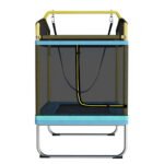Everfit 6FT Trampoline for Kids w/ Enclosure Safety Net Swing Rectangle Yellow - Image 3