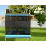 Everfit 6FT Trampoline for Kids w/ Enclosure Safety Net Swing Rectangle Yellow - Image 4