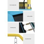 Everfit 6FT Trampoline for Kids w/ Enclosure Safety Net Swing Rectangle Yellow - Image 6