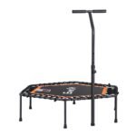 Everfit 51inch Hexagon Fitness Trampoline Rebounder Adjustable Handrail Orange - Image 7