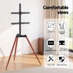 Artiss TV Stand 32-65 inch LED LCD Screen Wooden Tripod Easel Height Adjustable - Image 5