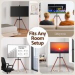 Artiss TV Stand 32-65 inch LED LCD Screen Wooden Tripod Easel Height Adjustable - Image 7