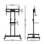 Artiss Mobile TV Stand for 23"-65" TVs Mount Bracket Portable Solid Trolley Cart - Image 4