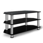 Artiss TV Stand 3 Tiers Storage Shelf Rack Tempered Glass Entertainment Unit - Image 3