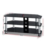 Artiss TV Stand 3 Tiers Storage Shelf Rack Tempered Glass Entertainment Unit - Image 4