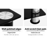 Artiss TV Stand 3 Tiers Storage Shelf Rack Tempered Glass Entertainment Unit - Image 8