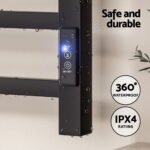 Devanti Heated Towel Rail 8 Square Bars with Timer Electric Heater Warmer Rack - Image 5