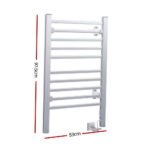 Devanti Electric Heated Towel Rail Rack 10 Bars Freestanding Clothes Dry Warmer - Image 2