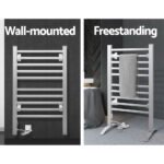 Devanti Electric Heated Towel Rail Rack 10 Bars Freestanding Clothes Dry Warmer - Image 5