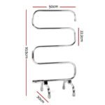 Devanti Electric Heated Towel Rail Rack 5 Bars Freestanding Clothes Dry Warmer - Image 2