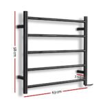 Devanti Electric Heated Towel Rail Rack 5 Bars Wall Mounted Clothes Dry Warmer - Image 2