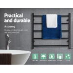 Devanti Electric Heated Towel Rail Rack 5 Bars Wall Mounted Clothes Dry Warmer - Image 3