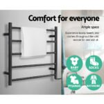 Devanti Electric Heated Towel Rail Rack 5 Bars Wall Mounted Clothes Dry Warmer - Image 4