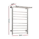 Devanti Electric Heated Towel Rail Rack 14 Bars Wall Mounted Clothes Dry Warmer - Image 2
