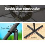 Instahut 3m Outdoor Umbrella w/Base Cantilever Beach Garden Patio Charcoal - Image 4