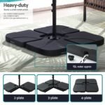 Instahut 3m Umbrella w/Base Outdoor Cantilever Beach Garden Patio Parasol Charcoal - Image 6