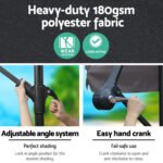Instahut 3m Outdoor Umbrella Cantilever Beach Garden Patio Charcoal - Image 5
