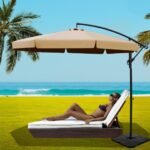 Instahut 3m Outdoor Umbrella w/Base Cantilever Garden Beach Patio Beige - Image 7