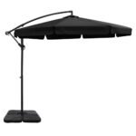 Instahut 3m Outdoor Umbrella w/Base Cantilever Garden Beach Patio Black - Image 2