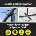Instahut 3m Outdoor Umbrella w/Base Cantilever Garden Beach Patio Black - Image 5