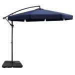 Instahut 3m Outdoor Umbrella w/Base Cantilever Garden Beach Patio Navy - Image 2