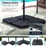 Instahut 4.57m Outdoor Umbrella w/Base Stand Beach Pole Garden Tilt Beige - Image 6