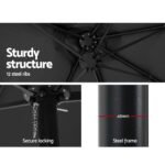 Instahut 4.57m Outdoor Umbrella Beach Pole Garden Tilt Black - Image 7