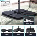 Instahut 3m Outdoor Umbrella w/Base Cantilever Beach Roma 360 Degree Tilt Grey - Image 6